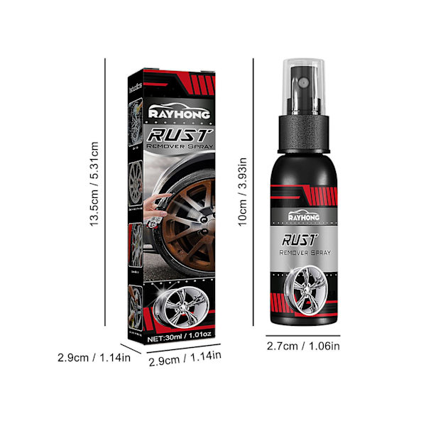 Øjeblikkelig Rustfjernelsesspray Kraftig Rustfjerner Fjerner Rust Uden Skrubning af Rustne Overflader 30ml 5Pcs