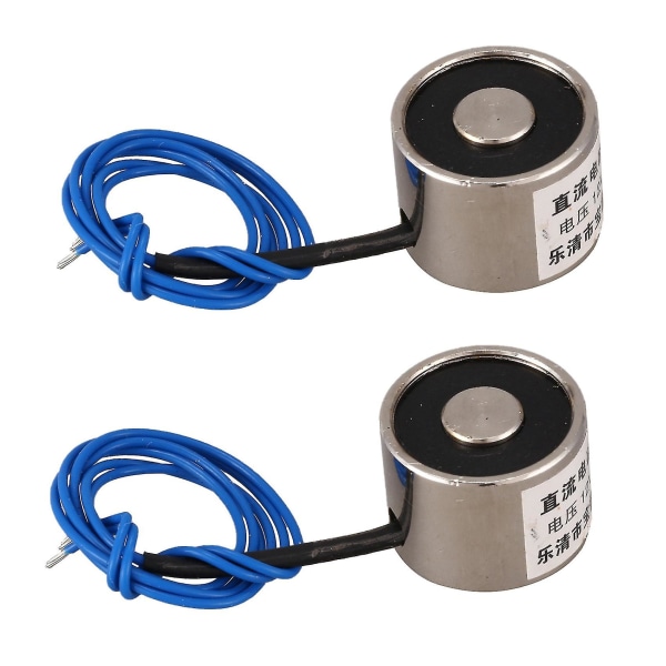 2x suget elektrisk løftemagnet Elektromagnet 12vdc 2,5kg 5,5lb 20x15mm