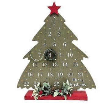 Rustikk juleadventskalender borddekorasjon