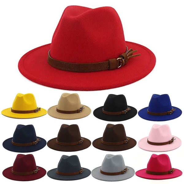 Fedora Justerbar Pustende Filt Menn Vintage Style Hat For Vandring Black
