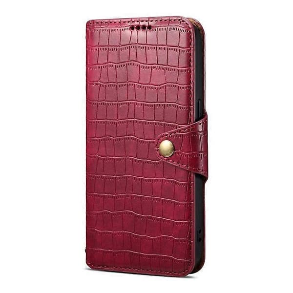 Kompatibelt för iPhone 16 Pro Fodral Plånbok Krokodiltextur Läder Telefonskal Red