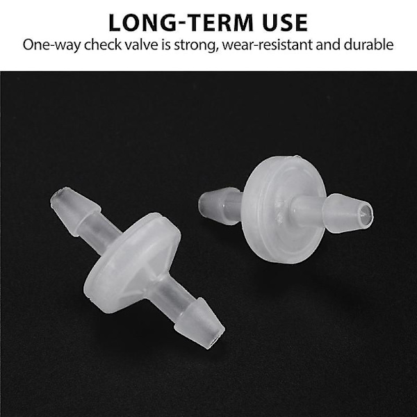 8 st 1/4 tum backventil 6 mm Pvdf Envägsventil Inline Backventil Icke-retur Backventil För Gas