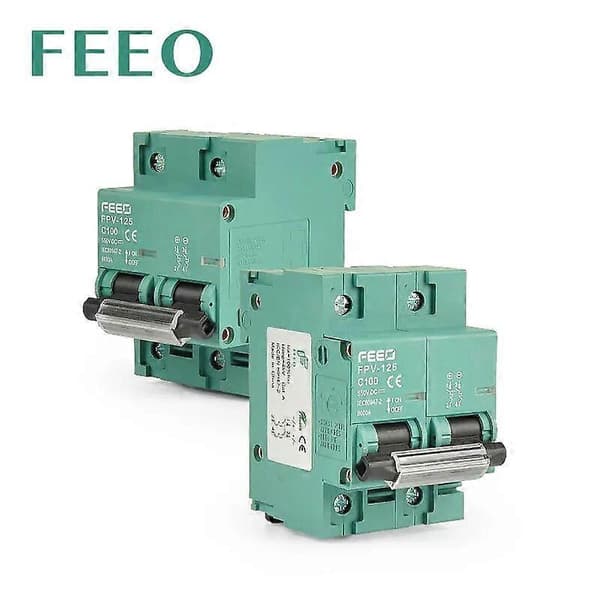 FEEO 2P 80A 100A 125A DC 800V Afbryder Solenergi Afbryder TIL PV System C kurve MCB CE Certifikat 80A 2P 800V