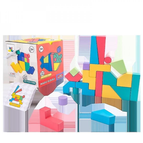 Caraele 21 Magic Blocks Barn Kreativ Utveckling Fantasi Dagis Tidig utbildning