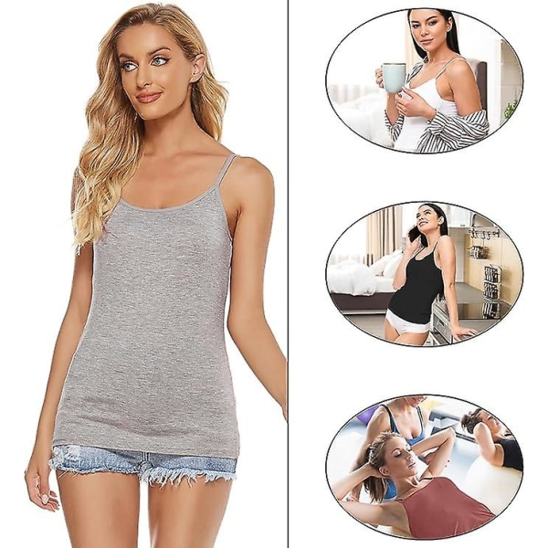 5 st Basic Camisole Justerbar Camisole Spaghetti Strap Tank Top för Kvinnor och Flickor (stor