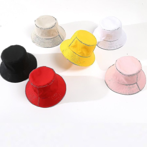 Unisex Bob Ricard Bucket Hats Ensidet Bomuld Kvinder Mænd Åndbar Udendørs Strand Panama Hat Fisherman Drenge Piger Fashion Caps red