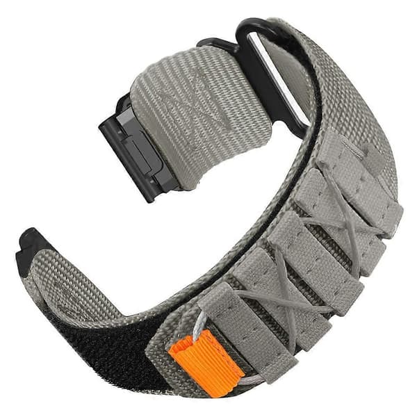 26 mm urrem til Garmin Fenix 8 51mm 7X 6X 5X Quick Release Nylon Magic Tape Rem - Multicolor Grey