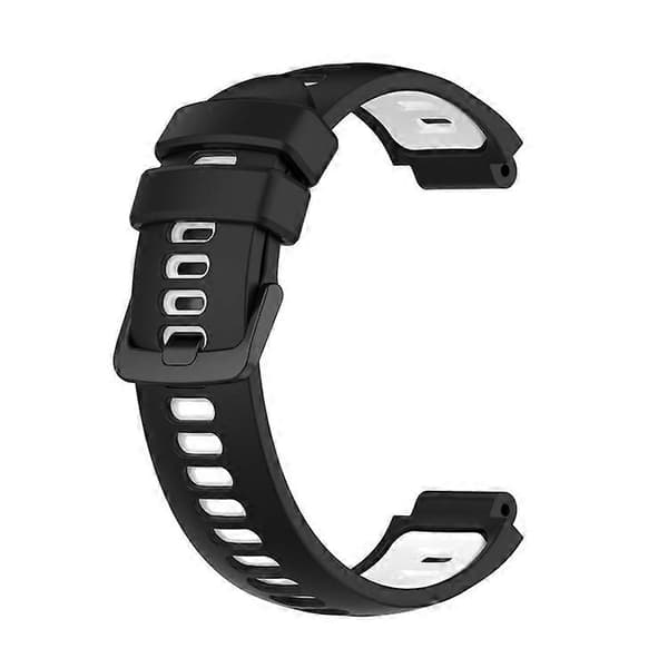 För Garmin Approach S6 Tvåfärgat Silikon Armbandsur Black-White