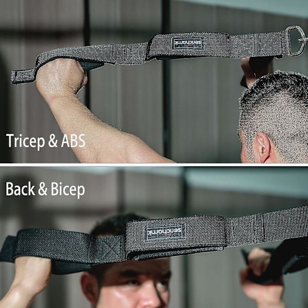Triceps Tauverkabeltilbehør for Treningssenter med 2 Håndtak Innebygd i 1 Stropp, Lang Tauverkabeltilbehør Større Bevegelsesområde, Triceps Pull Down Tauverk for Facepull Style 2