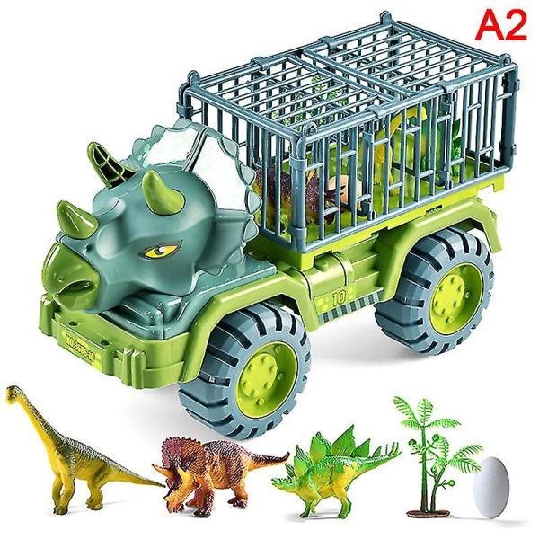 Lekebil Dinosaurer Transportbil Biltransport Trailer Trekkbil Lekebil Green A1