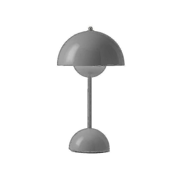 Nordic Oppladbar Blomster Bordlampe Nattbord Skrivebordslampe Sopp Soverom Bordpynt Natt Dark Grey