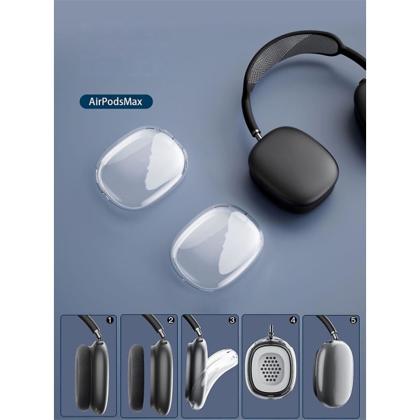 Sopii Airpods Maxille, Airpods Max -kuoren kanssa yhteensopiva, Airpods Maxille sopiva transparent