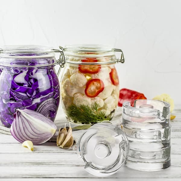 9 Fermentation Jars with Easy-Grip Handles, Glass Fermentation Kit, Wide Mouth Mason Jar Fermentation Lids, Pickles