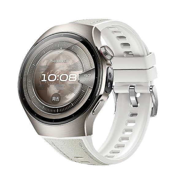 Urrem i silikone hybridlæder White Compatible with Huawei Watch 5 42mm
