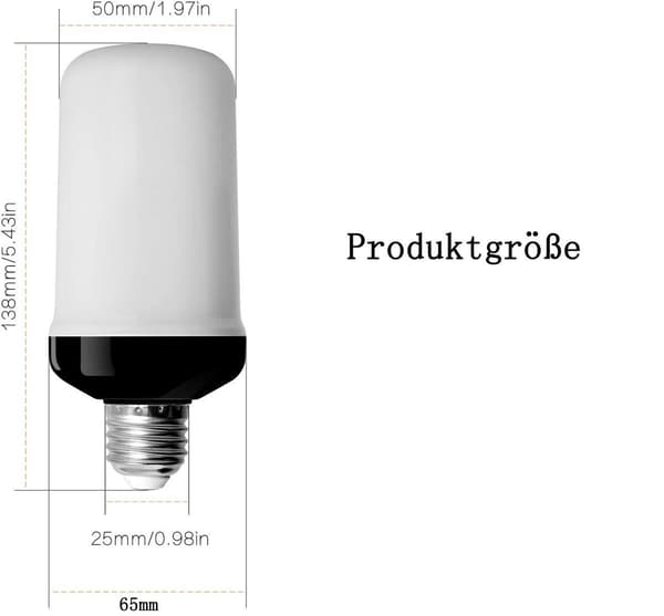 Flammepære, E27-lampe, flimrende lyseffekt, 3W LED