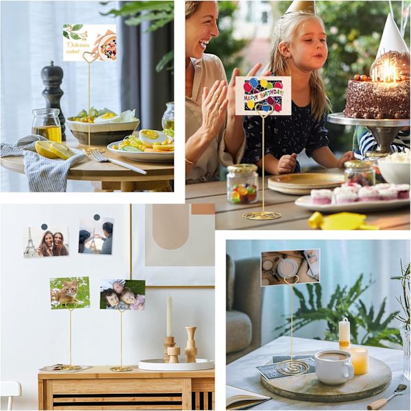 Bordnummerholdere 10 stk - 8,75 tommer Hjerteformet Pladskort Holder Høj Bordnummerholder til Bryllup Afsluttende Reception (Rosenguld)