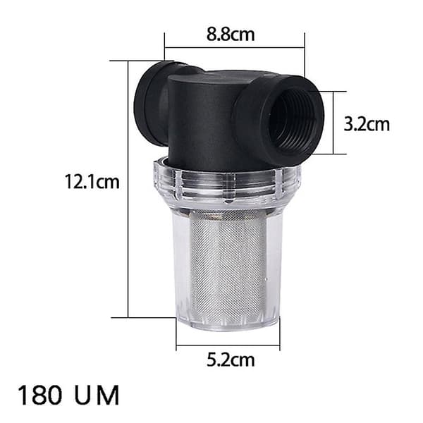 Trädgårdsdamm 20mm/25mm/32mm Inline Mesh Sil Vattenpump Bevattning Högflödes Rörledningsfilter 20mm 180 UM