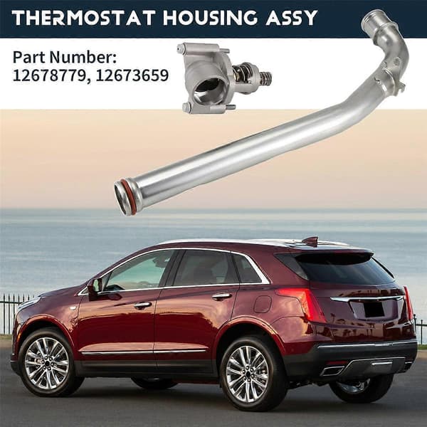 Termostathus samling 12678779 12673659 til XT5 XT6 Acadia 3.6L 2017-2023 Silver