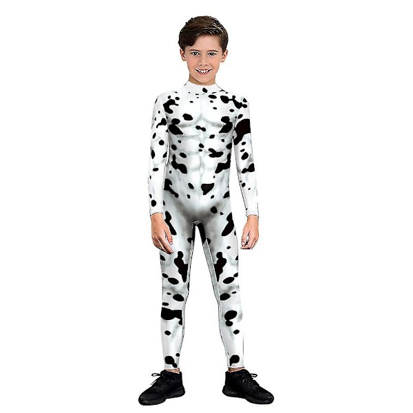 Dalmatianien Cosplay-asu Aikuisille ja Lapsille Eläinpuku Halloween-naamiainen Karnevaaliasu 110 cm