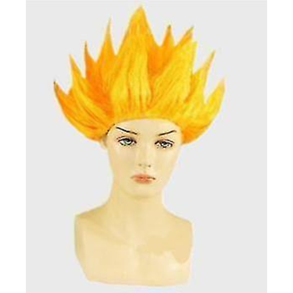 Julekostyme for barn og voksne - Son Goku Cosplay Kostyme Anime Superhelter Jumpsuit Svart Hår Kostyme Kles Opp-mxbc wig yellow 120 height110*120cm *Goku