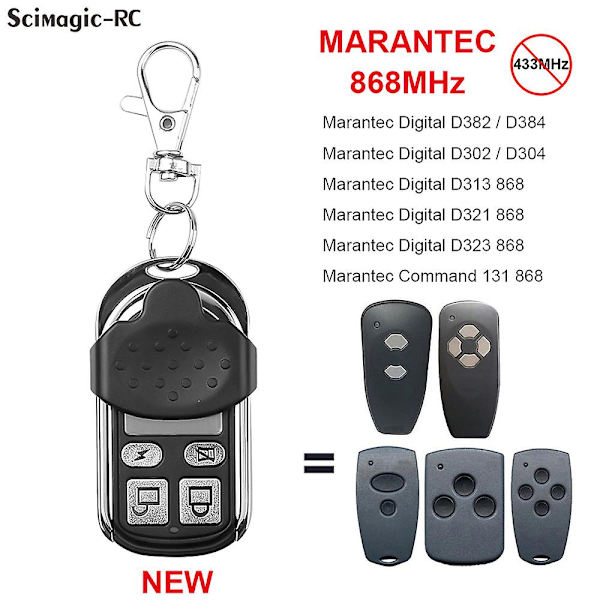 Marantec Digital D304 868 MHz Garageavunavaimentimen Kaukosäädin D302 D382 D384 D313 D321 Käsikäyttöinen Lähetin Command Garage 2 Buttons