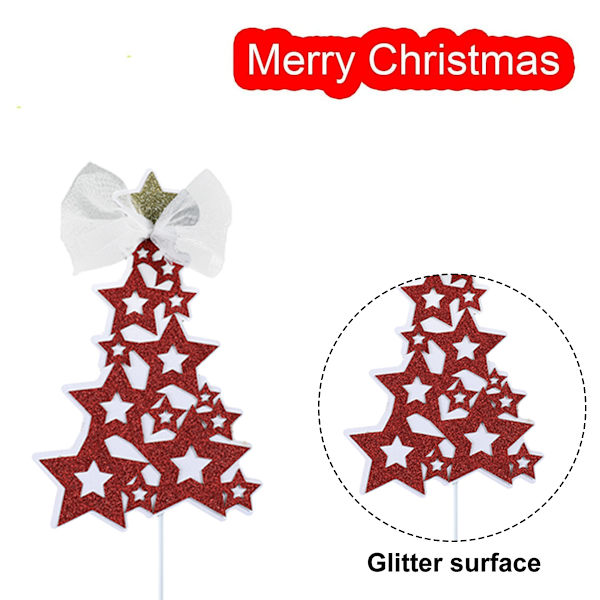 6-pack Jul Cupcake Toppers, Glittrande Julkaka