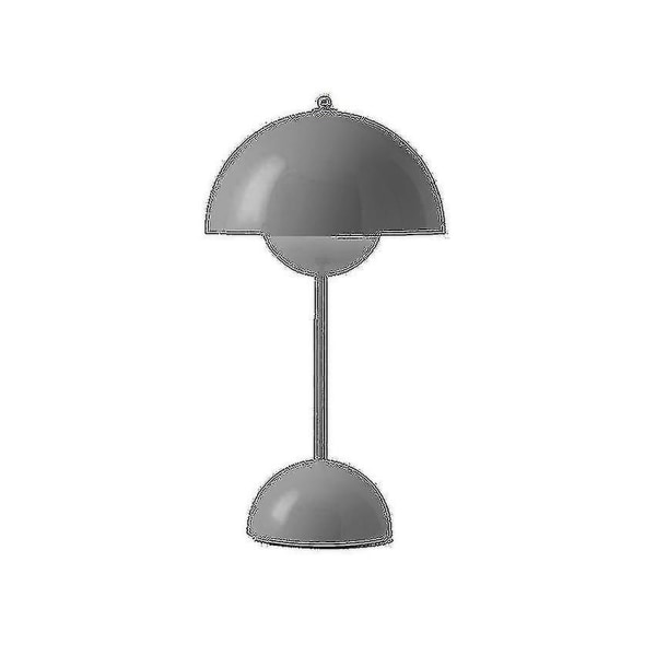 Nordic Genopladelig Blomster Bordlampe Sengebordslampe Svamp Soveværelse Borddekoration Natbordslampe Natlys -gt Dark Grey