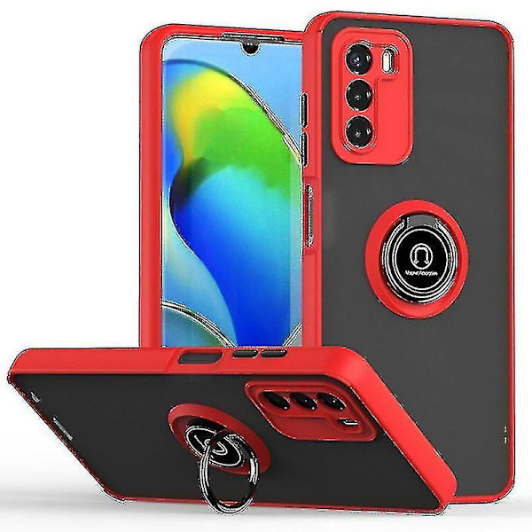 Ringhållare Kickstand Telefonskal för Zte Blade A72 4g / V40 Vita Stötskyddande PC + TPU Hybridskydd Red Black