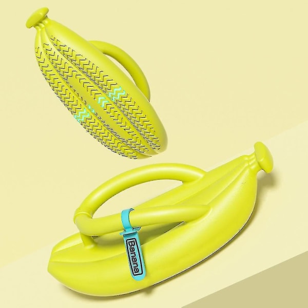 Modepar Bananformade flip flops Mjuka Bekväma hemtofflor för hem inomhus Banana 44 45