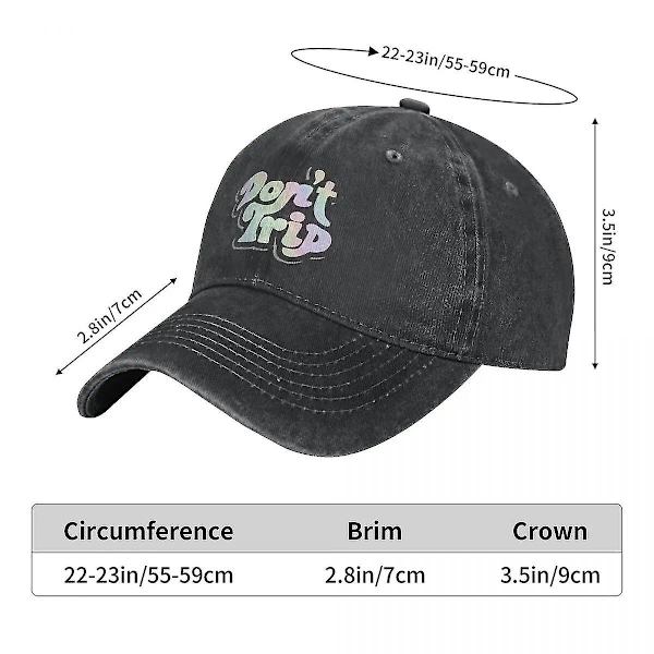Dont Trip Trucker Hats Merch Mode Distressed Denim Rolig Logotyp Basebollkeps För Män Kvinnor Justerbar Blue