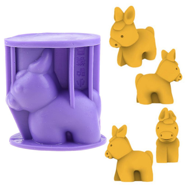 Lille Donkey Epoxy Harpiksform Hjemmedekoration Ornamenter Silikonform DIY Håndværk Gips Stearinlys Støbningsform