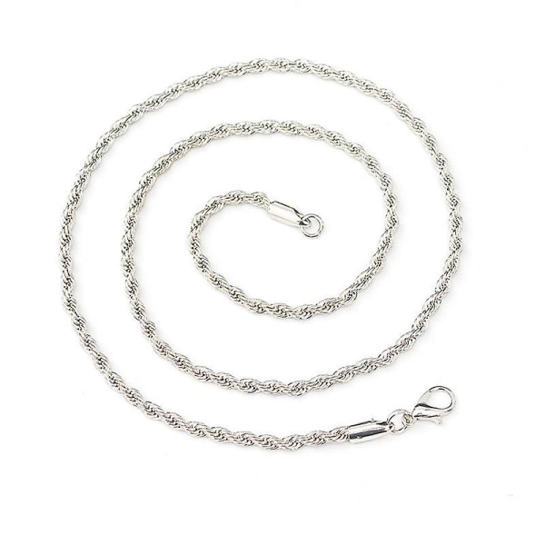 2023 mode reb kæde halskæde mænd temperament 3 mm bredde rustfrit stål kæde halskæde til mænd smykker gave silver 20inch(50cm)