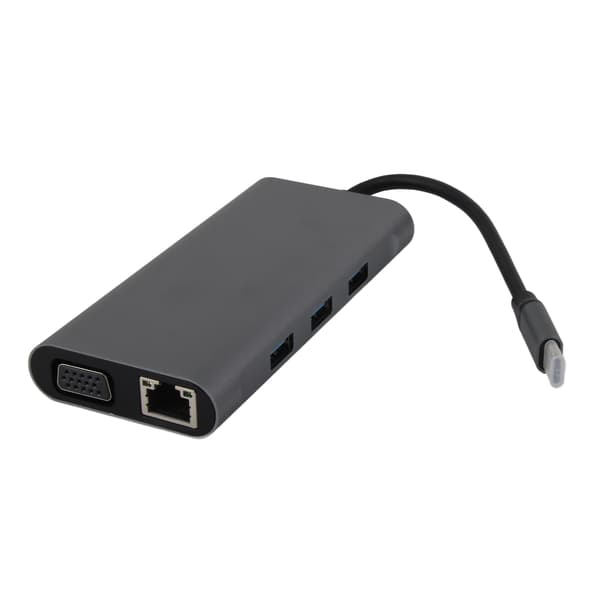 10-i-1 USB C Dockningsstation VGA RJ45 PD Hub Adapter