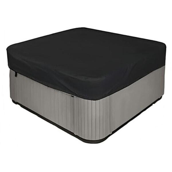 Ekstremt slitesterk og vanntett 210D firkantet jacuzzi-deksel - UV-beskyttelse - 218 x 218 x 30 cm (L x B x H) - Svart