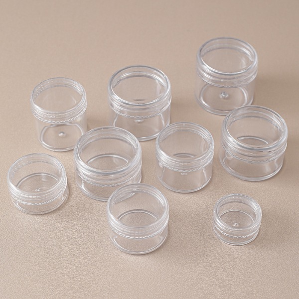 5 förvaringsburkar 10ml transparenta