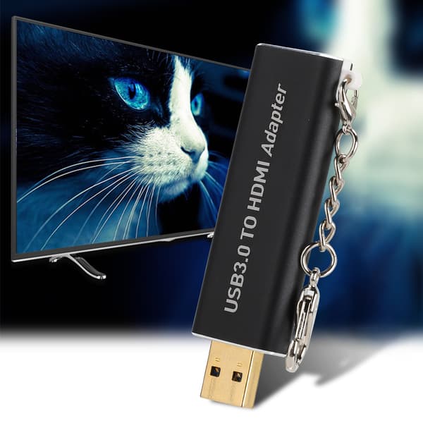 USB 3.0 til HDMI-adapter til stationær computer, bærbar computer, notebook, video- og lydkonverter til Windows 7/8/10