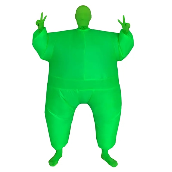 Fun green inflatable costume jumpsuit perfect for Halloween, Christmas and more