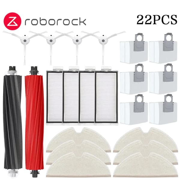 Roborock Q8 Max Plus Q8 Max+ Q5 Pro Plus Reservedele Tilbehør Hovedbørste Sidebørste Hepa Filter Moppe Støvpose