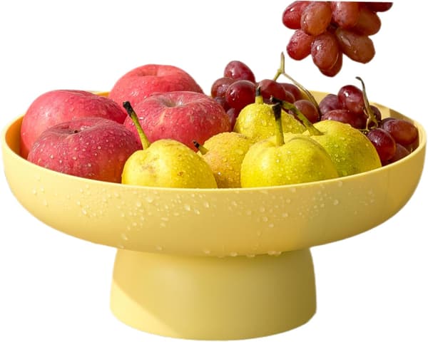 Large Yellow Fruit Bowl for Kitchen Counter with High Capacity and Table Decoration