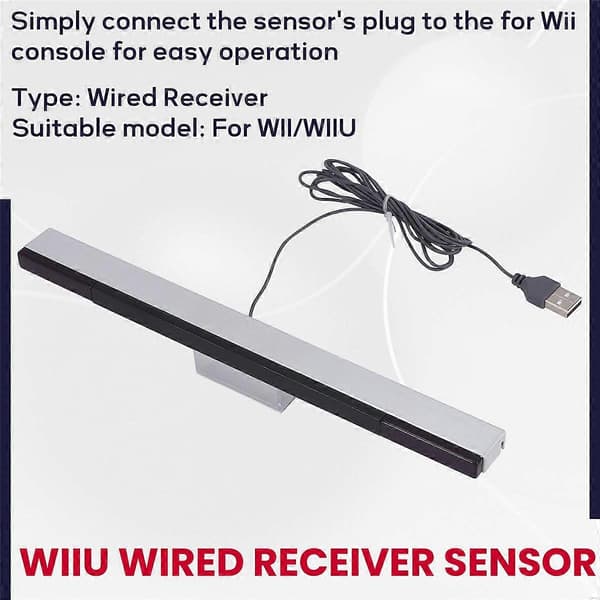 Spillsett for Wii Sensor Bar Kablede Mottakere IR Signal Ray USB-plugg