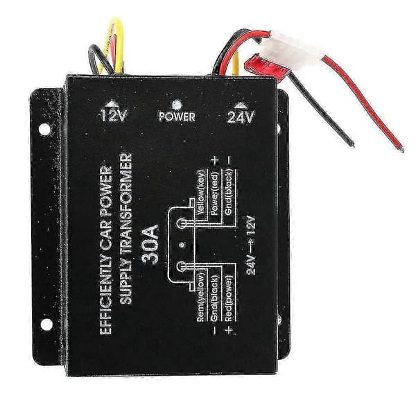 24V til 12V 30A DC-DC-konverter til lastbiler, busser, campingvogne, kraftig spændingsregulator