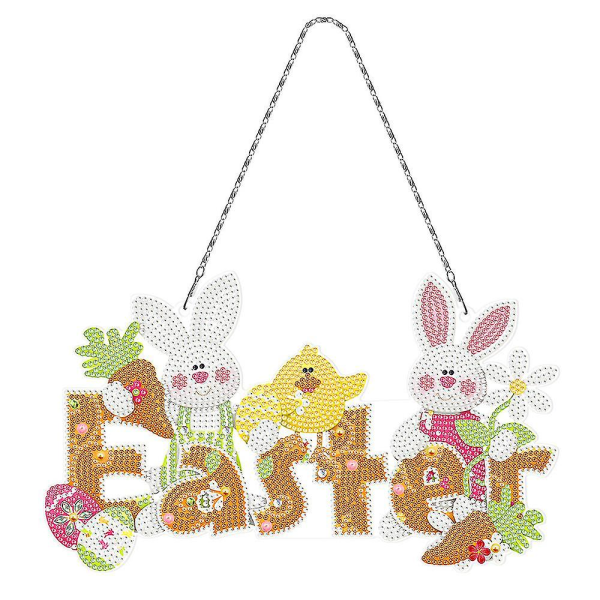 Easter Egg Bunny Diy Diamond Painting Hengende Ornament Pendant Home Decoration B