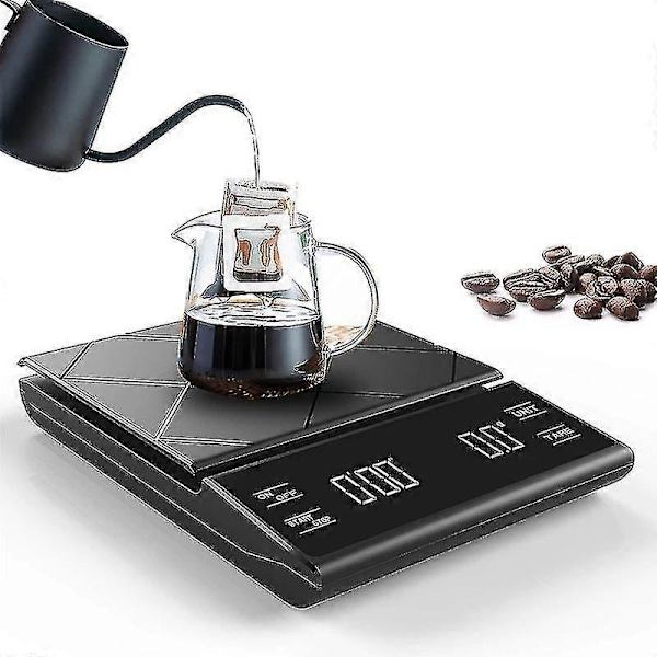 Electronic Kitchen Scale, Portable Digital Coffee Scale with Timer, High Precision LED Display, Scale for Home Use