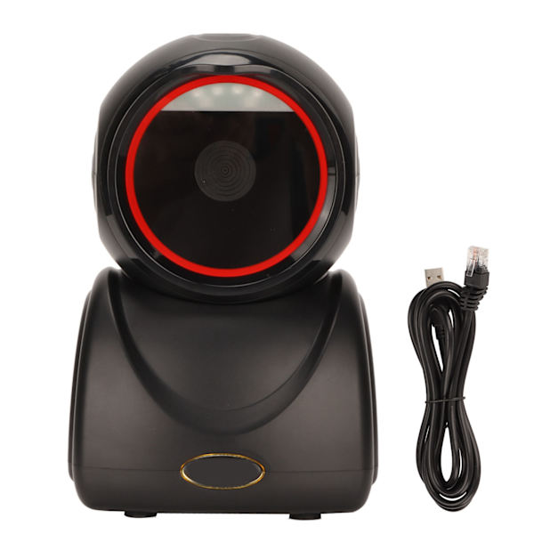 Desktop QR Code Scanner, High Accuracy, Fast Decoding, CMOS USB QR Code Scanner for Shopping Malls, Supermarkets, Black