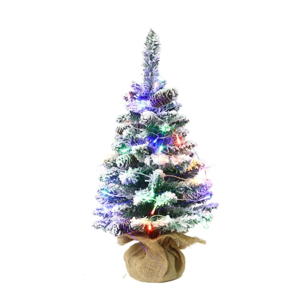 Mini Joulukuusi LED-valoilla, Realistinen Ulkonäkö, Elävä Väri, Paristoilla Toimivat Valot, Tekojoulukuusi Koriste 45cm,Colorful Light