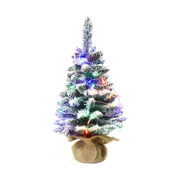 Mini juletræ med LED-lys Realistisk udseende levende farve Batteridrevet oplyst kunstigt juletræspynt 45cm,Colorful Light