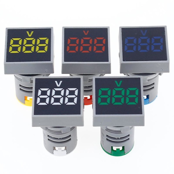 22mm 0-100a digital amperemeter Strømmåler/spenningsmålere Indikator LED-lampe Firkantet signallys Red Current Meters