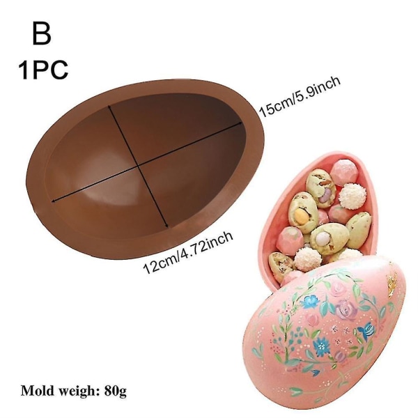 Pääsiäismunamuotit, mold , iso, särkyvä 3D pääsiäismuna- molds pääsiäiskoristeisiin Mousse-kakkujälkiruoka B