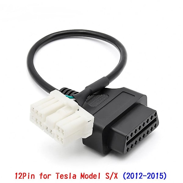 12-polet Obd2 Adapter Han- og Hun-stikkabel til 2012-2015 Tesla Model S/X Obdii Diagnostisk Kabel Elektronisk Kabel