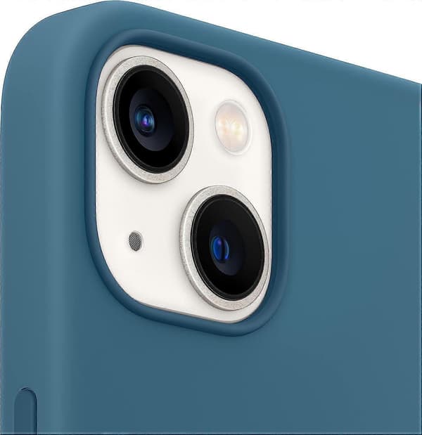 Apple silikondeksel med MagSafe (til iPhone 13 mini) – Blue Jay